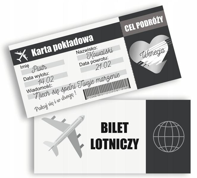 Informacje na bilecie lotniczym