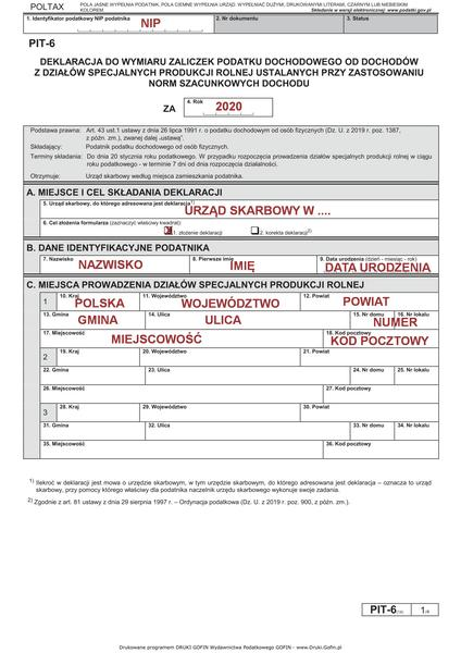 PIT-6 informacje