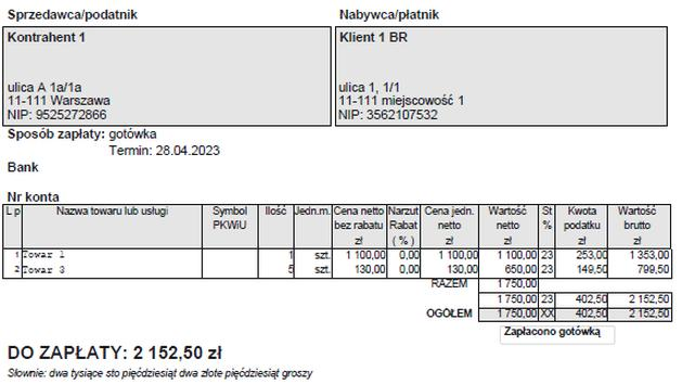 Przepisy dotyczące faktur